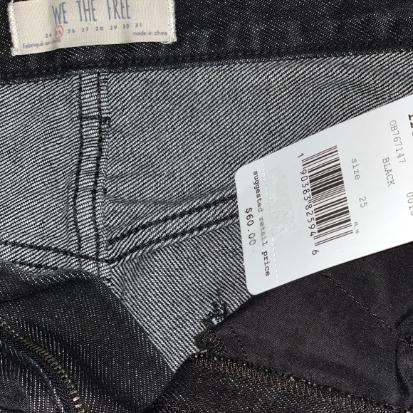 Free People Black Distressed Destroyed Denim Skirt - Picture 4 of 5